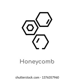 honeycomb vector line icon. Simple element illustration. honeycomb outline icon from farming concept. Can be used for web and mobile