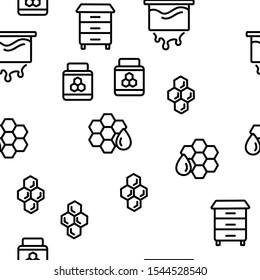 Honeycomb Vector Seamless Pattern Thin Line Illustration