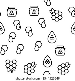 Honeycomb Vector Seamless Pattern Thin Line Illustration