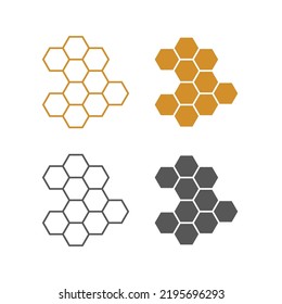 Icono de signo de vector de honeycomb. Símbolo de células de miel. Buena comida natural. Icono plano clásico. Círculos de colores. Vector en colores diferentes
