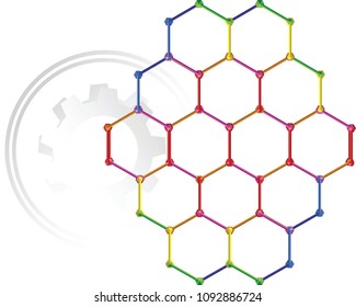 Honeycomb wallpaper. Repeated interlocking polygons tessellation.