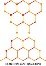Honeycomb wallpaper. Repeated interlocking polygons tessellation.