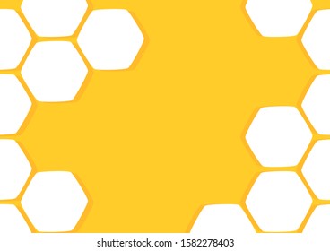 Honeycomb with white hexagon on yellow background. geometric pattern vector illustration.