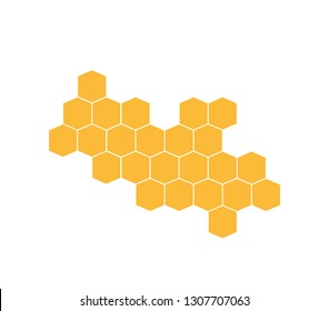 Honeycomb yellow icon. honeycomb logo vector.  Honey icon. 