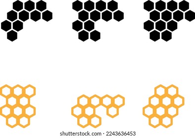 Honeycomb yellow vector simple icon set on white background..eps
