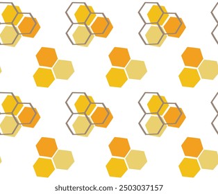 honeycomb yellow white pattern vector design