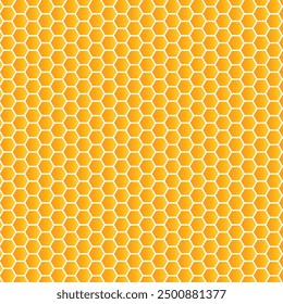 Honeycombs. Abstract geometric ornament. Yellow honeycombs on a white background. Vector illustration.