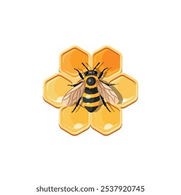 Honeycombs. Honeycombs with a bee. Element for Logo, patterns, ornaments. Honey, herbs.