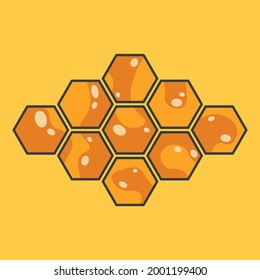 Honeycombs. Bright color texture honey, 3D hexagons. elements for design banner, advertising or wallpaper. vector illustration.