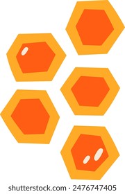 Honeycombs Cartoon Pattern Vector Illustration