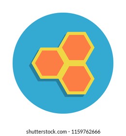 honeycombs colored in blue badge icon. Element of school icon for mobile concept and web apps. Detailed honeycombs icon can be used for web and mobile