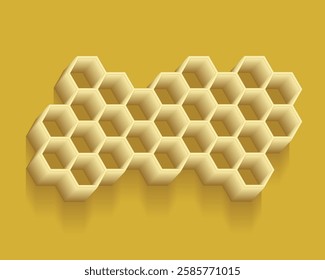 Honeycombs with drop shadow. Vector design. 