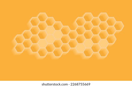 Honeycombs with honey. Vector illustration of honey cells partially filled with honey. Sketch for creativity.