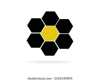 Honeycombs. Honeycomb flower. Logo vector illustration