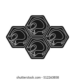 Honeycombs icon in black style isolated on white background. Apiary symbol stock vector illustration