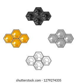 Honeycombs icon in cartoon style isolated on white background. Apairy symbol stock vector illustration