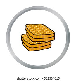 Honeycombs icon in cartoon style isolated on white background. Apiary symbol stock vector illustration