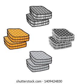 Honeycombs icon in cartoon,black style isolated on white background. Apairy symbol stock vector illustration