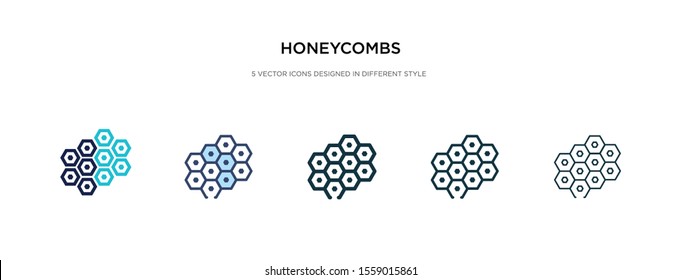 honeycombs icon in different style vector illustration. two colored and black honeycombs vector icons designed in filled, outline, line and stroke style can be used for web, mobile, ui