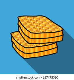 Honeycombs icon in flat style isolated on white background. Apiary symbol stock vector illustration