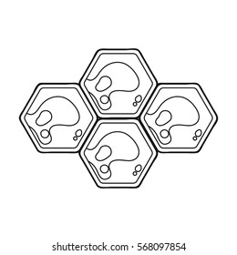 Honeycombs icon in outline style isolated on white background. Apairy symbol stock vector illustration