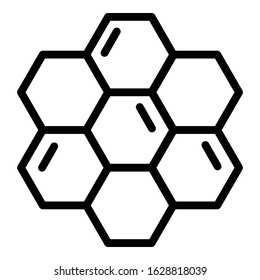 Honeycombs icon. Outline honeycombs vector icon for web design isolated on white background