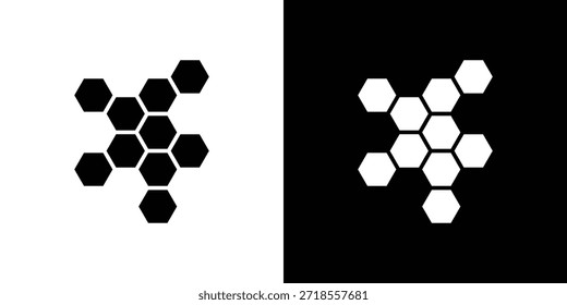 Ilustración vectorial de iconos de panales - iconos vectoriales de estilo negro de alta calidad