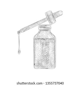 Honeycombs inside a jar, honey jar illustration.