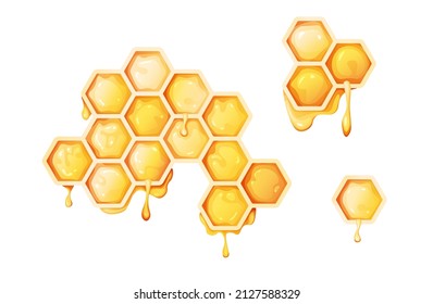 Honeycombs on an isolated white background. Useful product. Suitable for prints, textiles, stickers, etc.