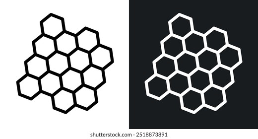 Honeycombs outlined icon vector collection.