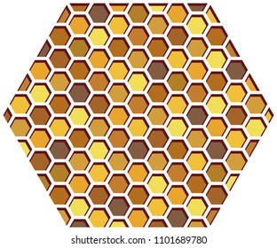 Honeycombs pattern design in giant hexagon. Geometric seamless background.