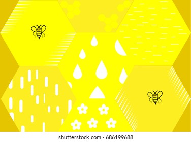 Honeycombs pattern.- Illustration
Bee,Beehive, Textured Effect,Honey, Breakfast, Food, Food and Drink