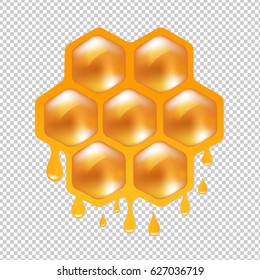 Honigwaben mit transparentem Hintergrund, Farbverlauf-Mesh, Vektorgrafik