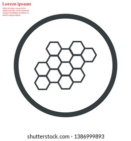honeycombs vector icon 10 eps , Lorem ipsum Flat design