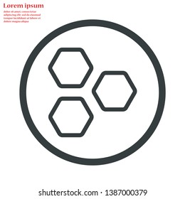 honeycombs vector icon 10 eps , Lorem ipsum Flat design