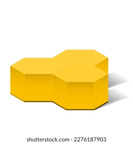 Honeycombs. Yellow mosaic. Digital pattern. Vector illustration.