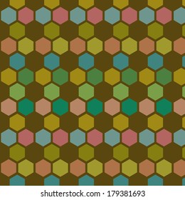 Honeycomb.Seamless retro pattern.Vector