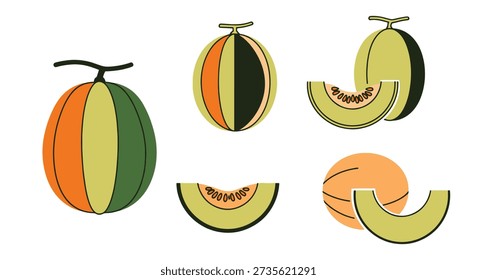 Honeydew Line art filled flat design