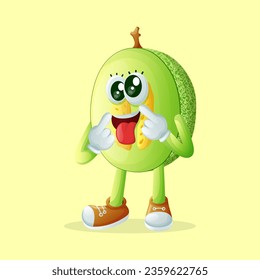honeydew melon character with silly expression. Perfect for kids, merchandise and sticker, banner promotion
