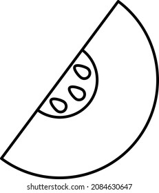 Contorno de vectores de iconos de frutas de Melón de Honeydew
