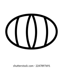 Honeydew melon Vector Line Icon Design