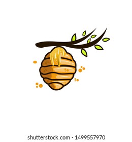 honeyhive logo design - vector illustration