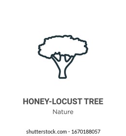 Icono vectorial de contorno de árbol de miel. Icono de árbol de miel de línea delgada, ilustración de elemento simple vector plano del concepto de naturaleza editable trazo aislado sobre fondo blanco