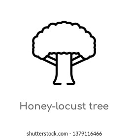 honey-locust tree vector line icon. Simple element illustration. honey-locust tree outline icon from nature concept. Can be used for web and mobile