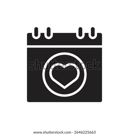 Honeymoon Calendar Filled Icon Vector Illustration