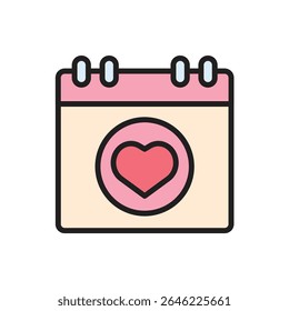 Honeymoon Calendar Icon Vector Illustration
