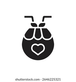 Honeymoon Coconut Filled Icon Vector Illustration