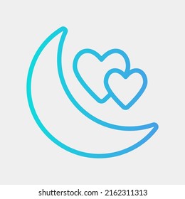 Honeymoon icon in gradient style, use for website mobile app presentation