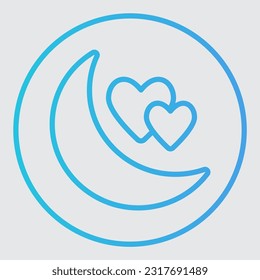 Honeymoon icon in gradient style, use for website mobile app presentation