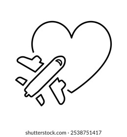 Honeymoon Icon Line Vector graphics